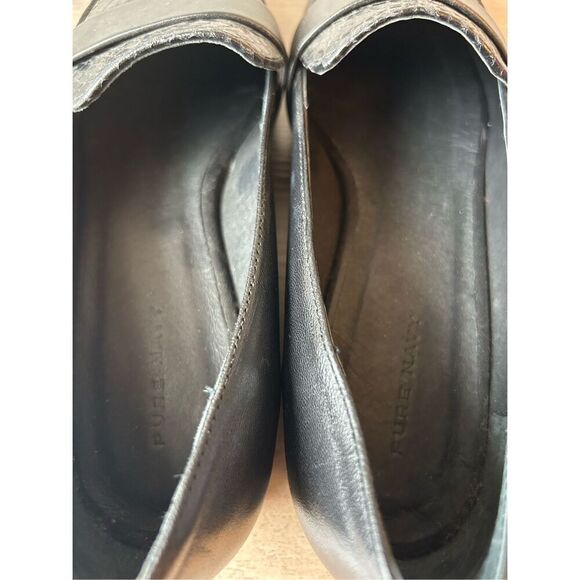 Pure Navy Pointy Toe Loafers Snake Pattern size 38 / 7.5 Black made in Spain - Picture 5 of 8